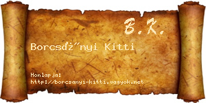 Borcsányi Kitti névjegykártya